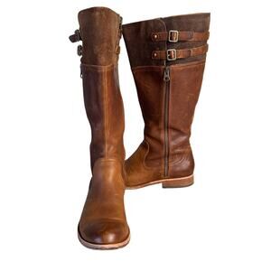 Kork-Ease Levin Tall Brown Leather Riding Boots W/ Box Women's 8 39 Rust